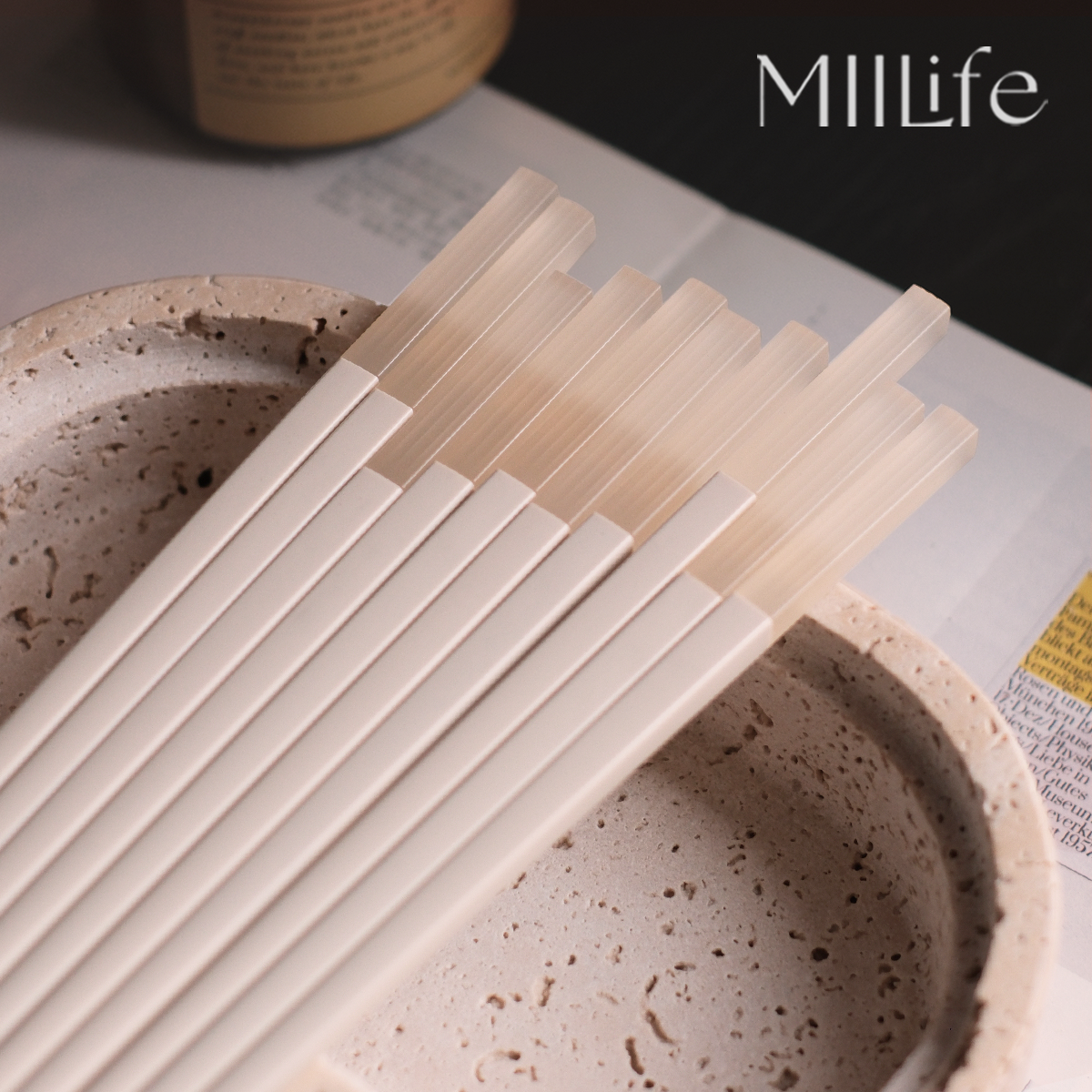 MIILife 米白色洗碗机可用筷子家庭家用高档合金轻奢高级感食品级,餐饮具,筷子,淘宝优惠券,粉丝福利购,淘宝优惠卷