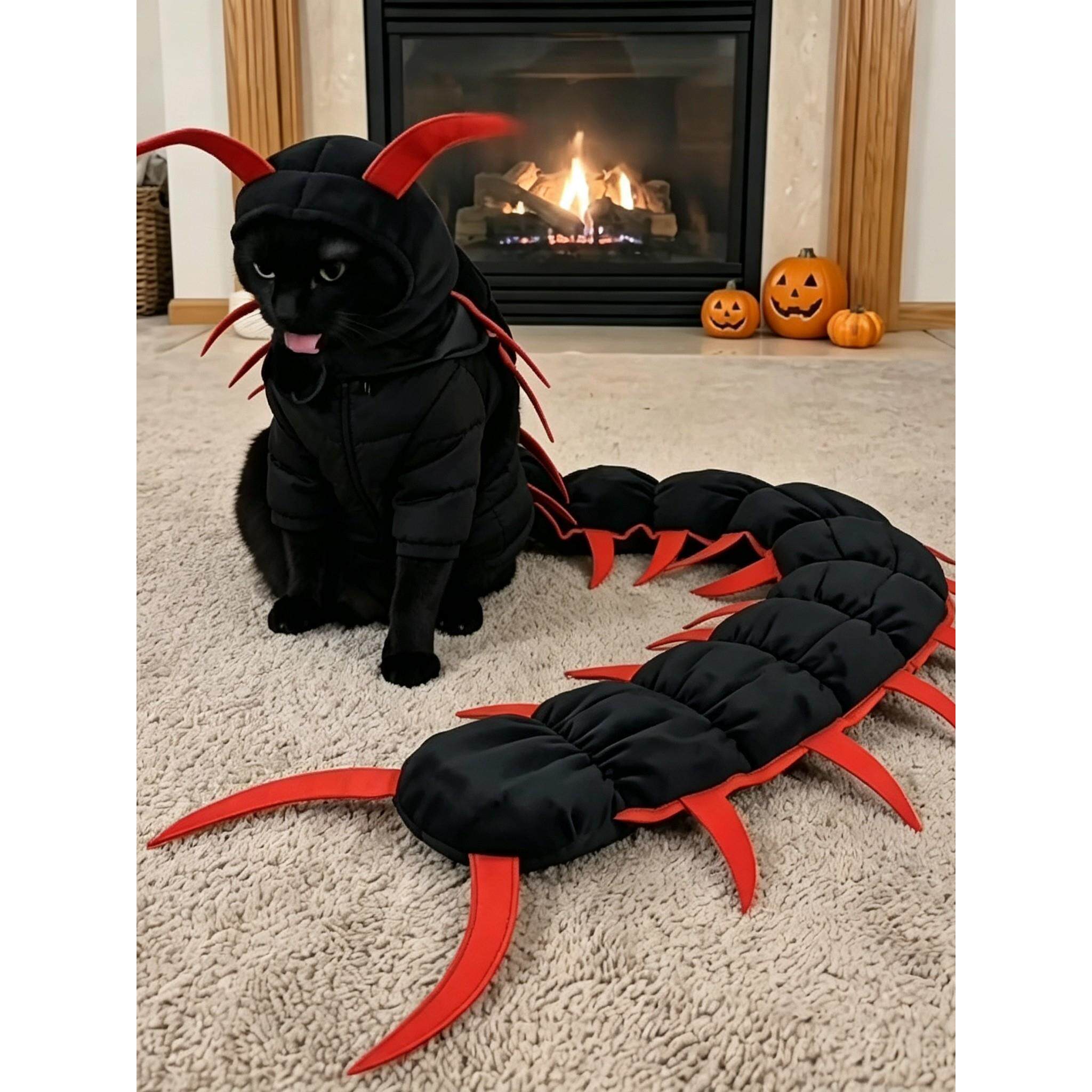 猫咪蜈蚣衣服~万圣节服饰宠物服装用品猫咪拍照道具秋冬保暖服饰