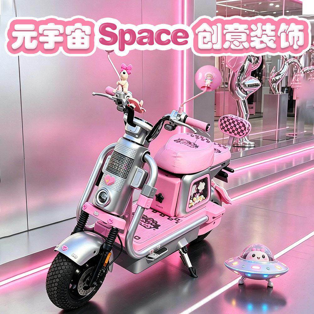 适用爱玛元宇宙Space-L电动车装饰脚垫坐垫套手机支架仪表盖配件