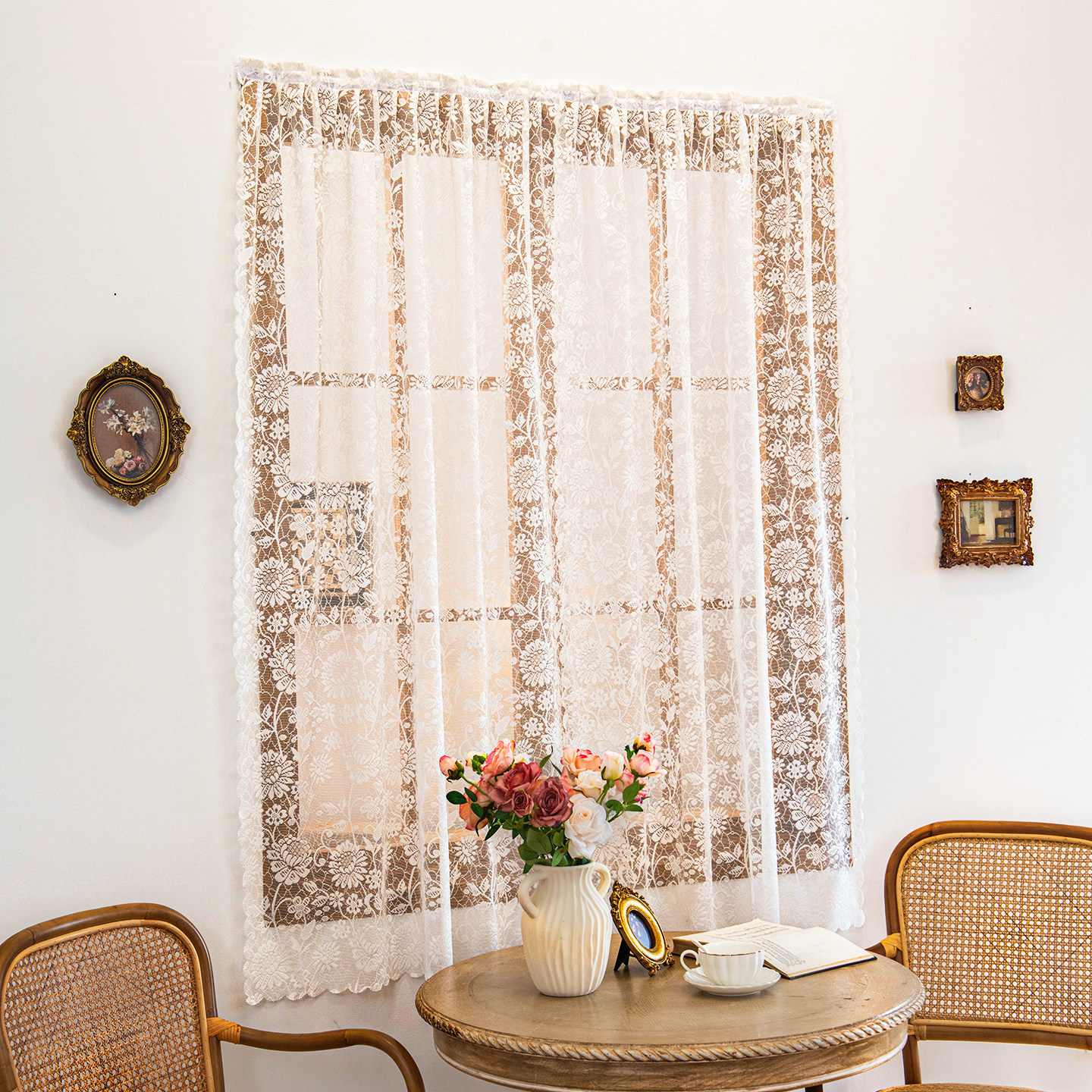 免打孔安装魔术贴纱帘透光不透人窗帘美式2025新款飘窗阳台防晒纱,居家布艺,成品窗帘,淘宝优惠券,粉丝福利购,淘宝优惠卷