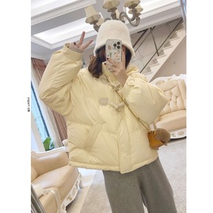 韩系超好看羽绒服奶呼呼甜美牛角扣羽绒服韩版女2025新款保暖加厚