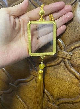 稀奇古怪车饰唐卡盒双面玻璃车挂件车载吉祥招财高级感挂饰