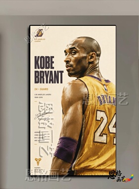 NBA詹姆斯球衣装饰画科比海报乔丹传奇篮球明星纪念品库里壁挂画