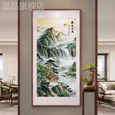 旭日东升山水画玄关装饰画进门新中式客厅壁画八方聚财挂画国画