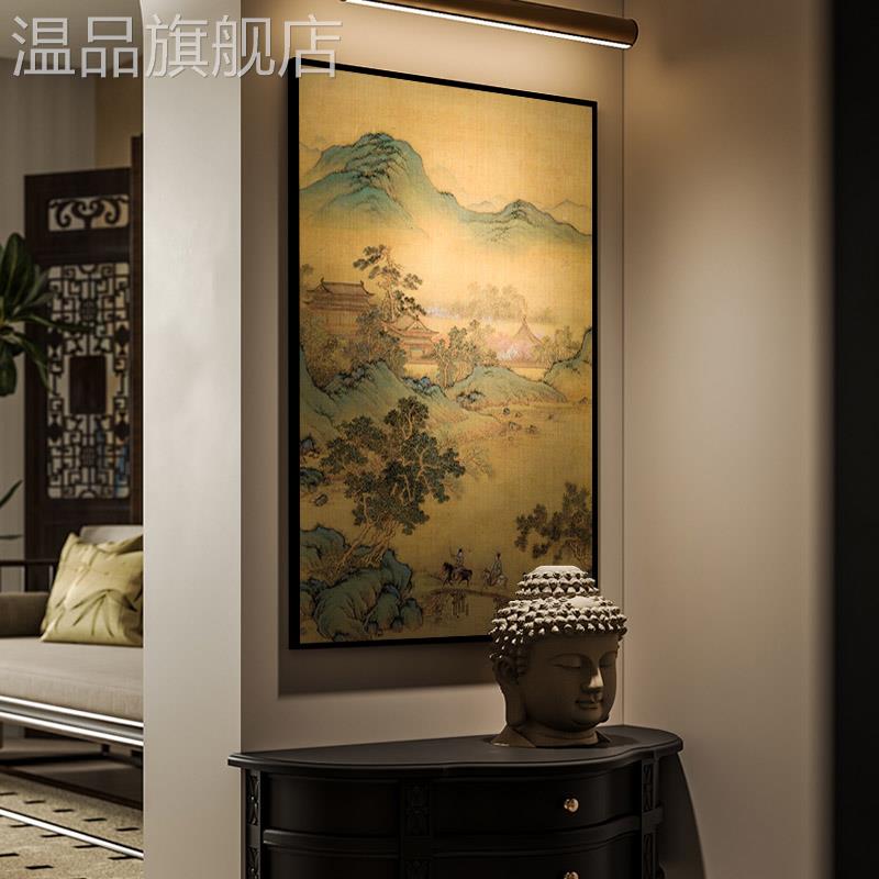 宋氏美学新中式挂画客厅茶室民宿背景墙中古风装饰画玄关山水壁画