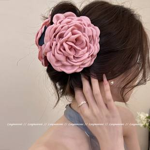 高定头花~caro同款花朵抓夹女2025新款高级感玫瑰花发夹头饰发饰