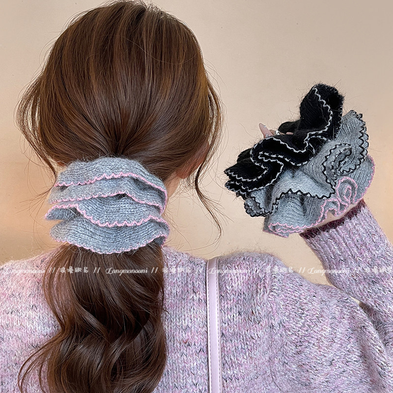 针织毛线花边发圈女2026新款甜美头花发绳扎头发皮筋头绳冬日发饰,饰品/流行首饰/时尚饰品新,发饰,淘宝优惠券,粉丝福利购,淘宝优惠卷