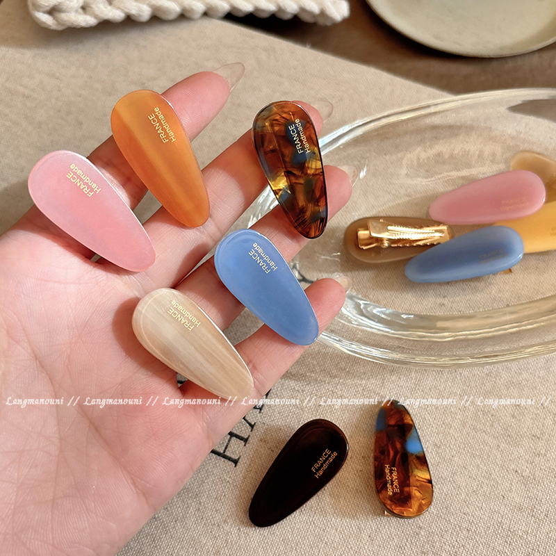 3件套~春夏水滴小发夹边夹女2025新款高级感鸭嘴夹侧边刘海夹头饰