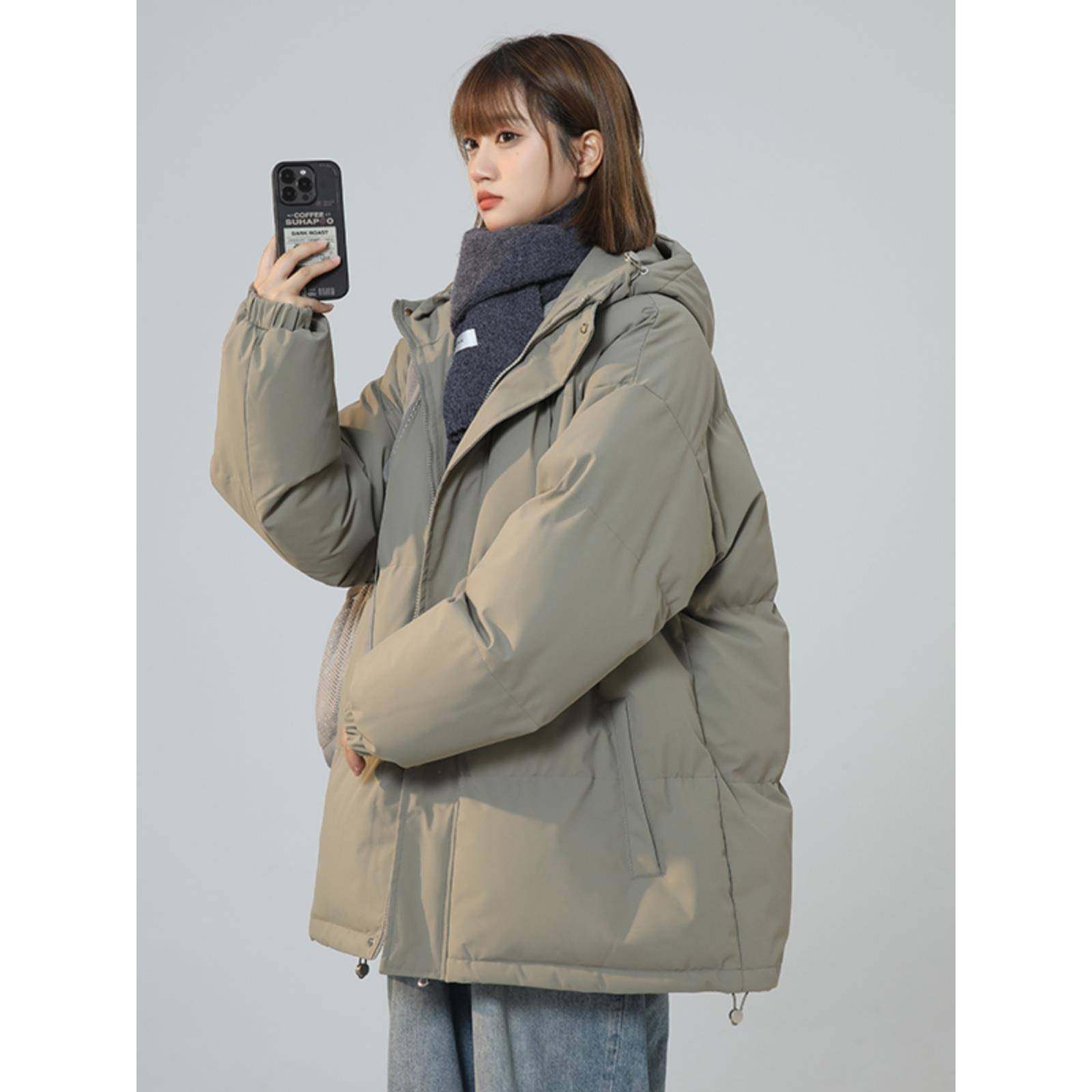 品牌旗下minette棉衣女连帽宽松加厚羽绒棉服大码面包服袄子外套