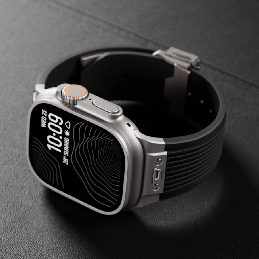 适用Ultra4/3苹果iWatchS12手表se3液态硅胶49mm宇博恒宝s11表带
