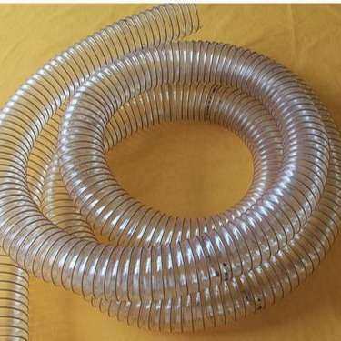 PU钢丝软管食品级透明塑料管钢丝伸缩聚氨酯风管木工雕刻机吸尘管