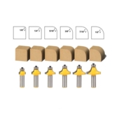 木工铣刀开槽刀修边机R倒角刀雕刻机锣刀 2柄6件套专业级圆角刀