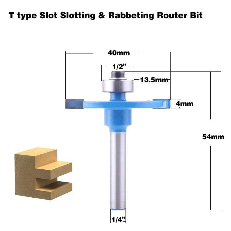 1/4柄滚珠T型刀1/4*4*40MM 蓝色