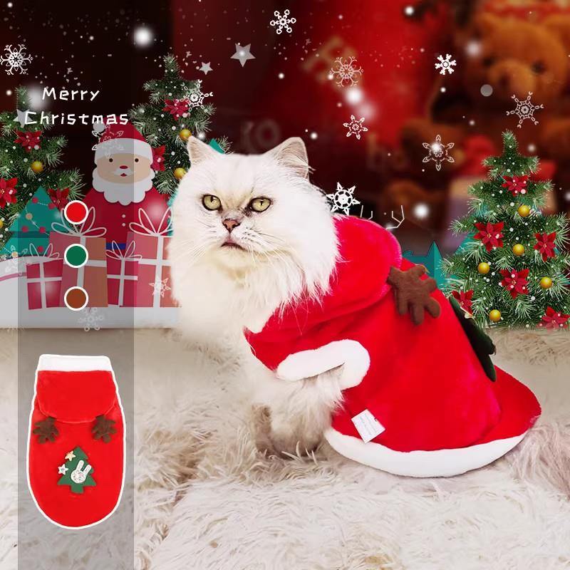 猫咪兔子圣诞宠物衣服麋鹿冬季加绒加厚保暖冬天可爱服饰防掉毛