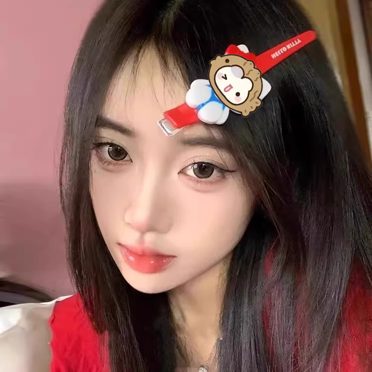 卡通kt猫发夹女2026新款洗脸化妆发卡侧边刘海鸭嘴夹子头饰