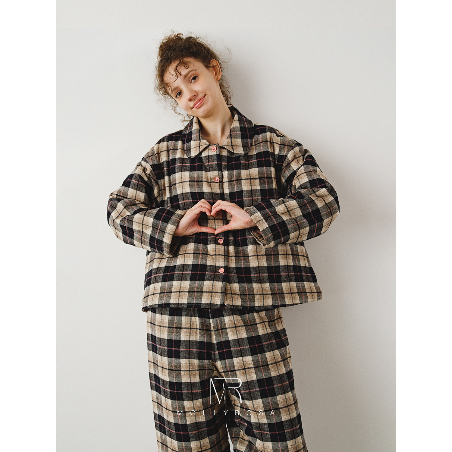 可可格子派·三层夹棉内外棉布秋冬磨毛格子家居服套装可外穿棉服,女士内衣/男士内衣/家居服,睡衣/家居服套装,淘宝优惠券,粉丝福利购,淘宝优惠卷