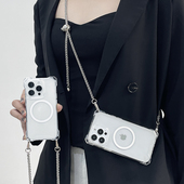 适用苹果16promax新款 12带挂绳pro可背脖子13全包防摔外15马年2026 手机壳磁吸斜挎17保护套iphone14Pro新年款