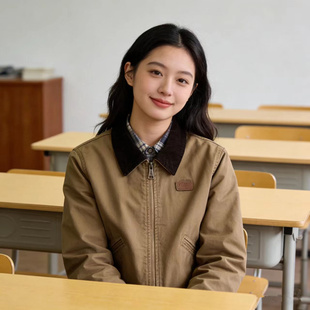 上衣超火减龄工装 巴恩风 短款 吗登早春精致独特漂亮外套女2026美式