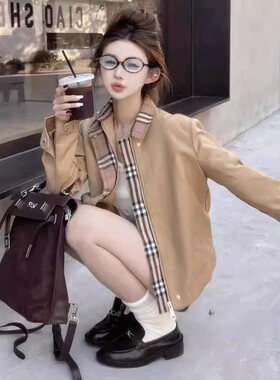 卡其色短款外套女2026新款今年流行爆款春款超火减龄别致上衣韩系