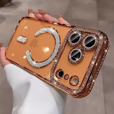 适用iphone17手机壳新款苹果17promax带镜头膜15pro全包防摔14水钻磁吸轻奢高级感13透明保护套女独特外壳软