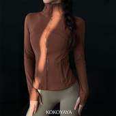 kokoyaya秋冬紧身健身衣女上衣长袖 休闲跑步训练户外瑜伽服外套女