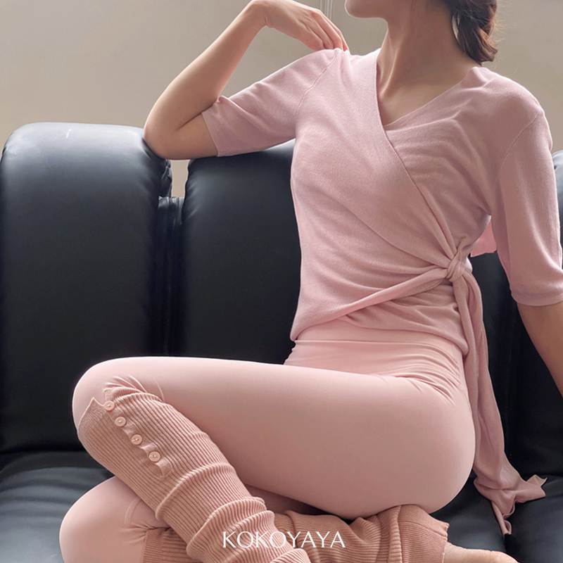 kokoyaya长袖女围裹式运动线衫