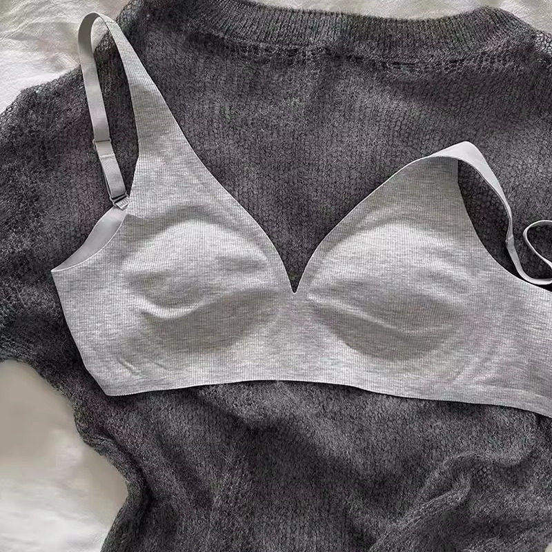 纯色大胸显小内衣女无痕隐形防下垂收副乳文胸美背夏季薄款女士