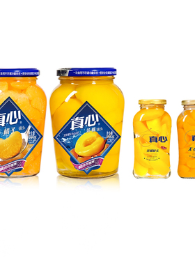 真心罐头黄桃罐头玻璃瓶装水果罐头零食橘子罐头商用248/880g罐头
