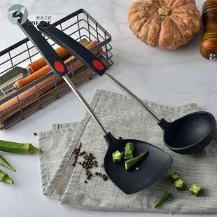 304不锈钢接硅胶手柄锅铲汤勺 不粘锅锅铲汤勺厨房厨具炒铲