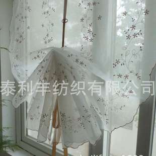 丁香花竹节纱款提拉窗帘成品窗纱飘窗升降帘气球帘门帘田园风透光