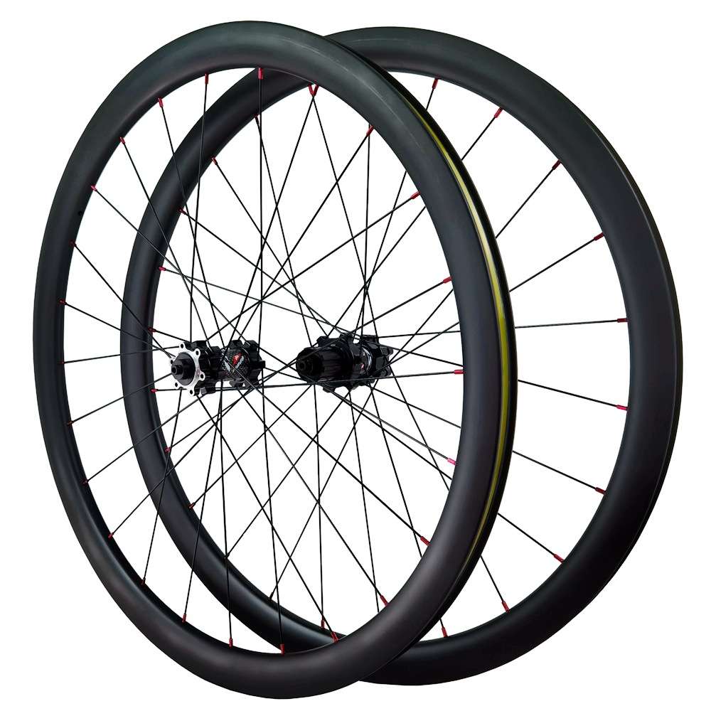700C碟刹越野公路轮组碳纤维胖圈车轮桶轴快拆自行车轮组直拉轮组