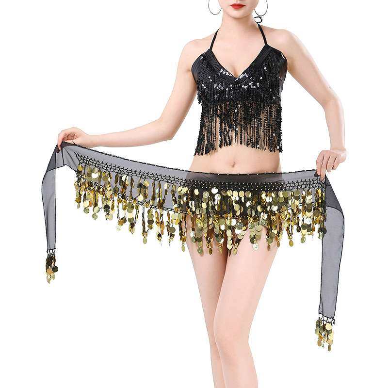 万圣节服装肚皮舞亮片腰链铜锣币腰巾舞蹈演出服表演臀巾腰封,运动/瑜伽/健身/球迷用品,肚皮舞套装(演出服),淘宝优惠券,粉丝福利购,淘宝优惠卷