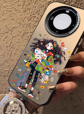 适用华为mate60pro手机壳40时尚多彩女孩pura70Ultra可爱卡通50e原创30荣耀1009080网红nova1211小清新magic6