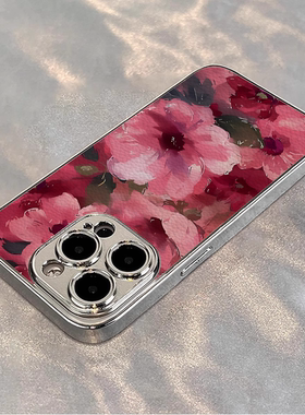 烈焰红绸适用苹果16promax手机壳新款15春夏14/13pro电镀11超火爆款plus防摔max小众12高级感16保护套