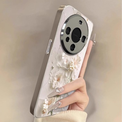 适用华为mate电镀雏菊花朵