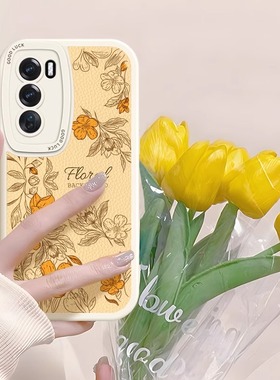 适用OPPOReno13手机壳小清新花卉Reno11Pro新款日韩ins风12镜头全包10保护套8女简约软硅胶曲屏防摔小羊皮