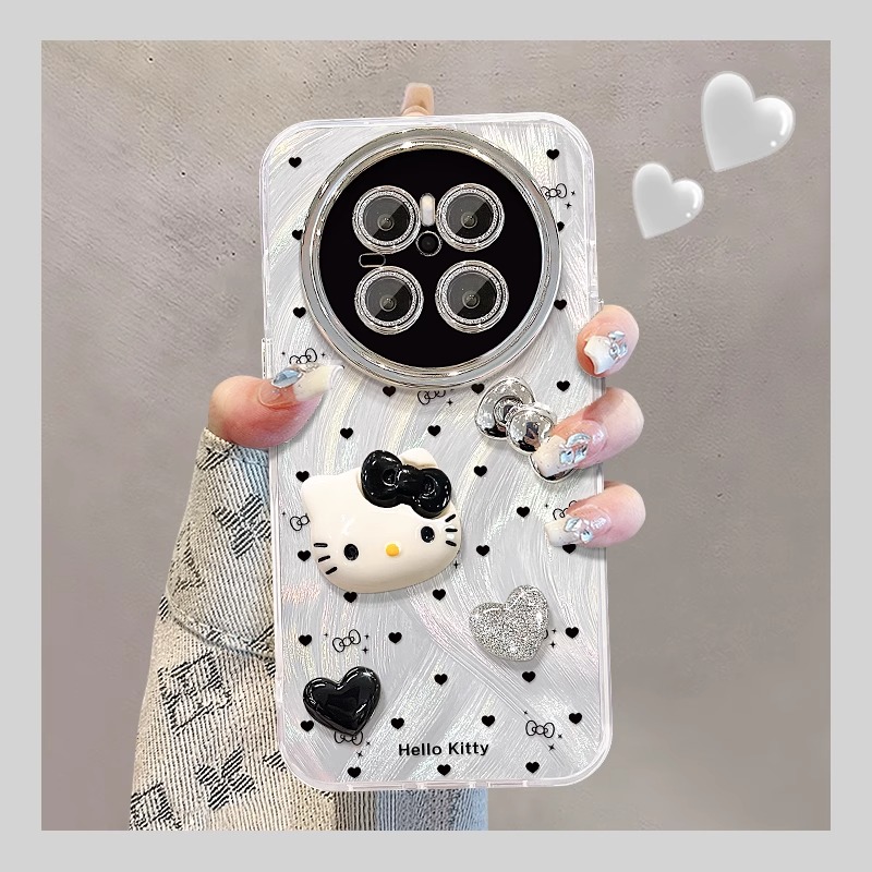 适用华为mate硅胶爱心kt猫蝴蝶结