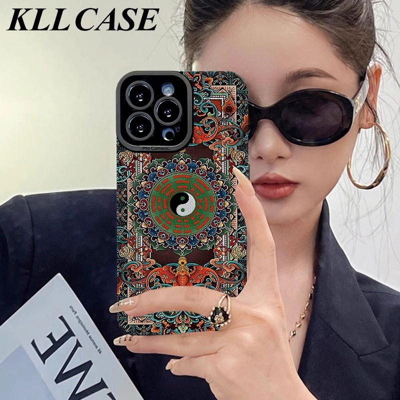 硅胶适用苹果太极阵印花时尚