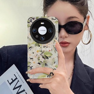 5040女 小清新pura70pro小羊皮p60 夏日花朵适用华为mate60pro手机壳新款 ins风50pro保护套全包防摔mate40个性