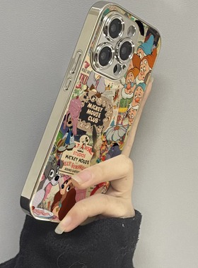 复古矮人适用苹果16promax手机壳iPhone15promax保护套14por电镀小羊皮13pro秋冬11美拉德12全包16plus防摔女