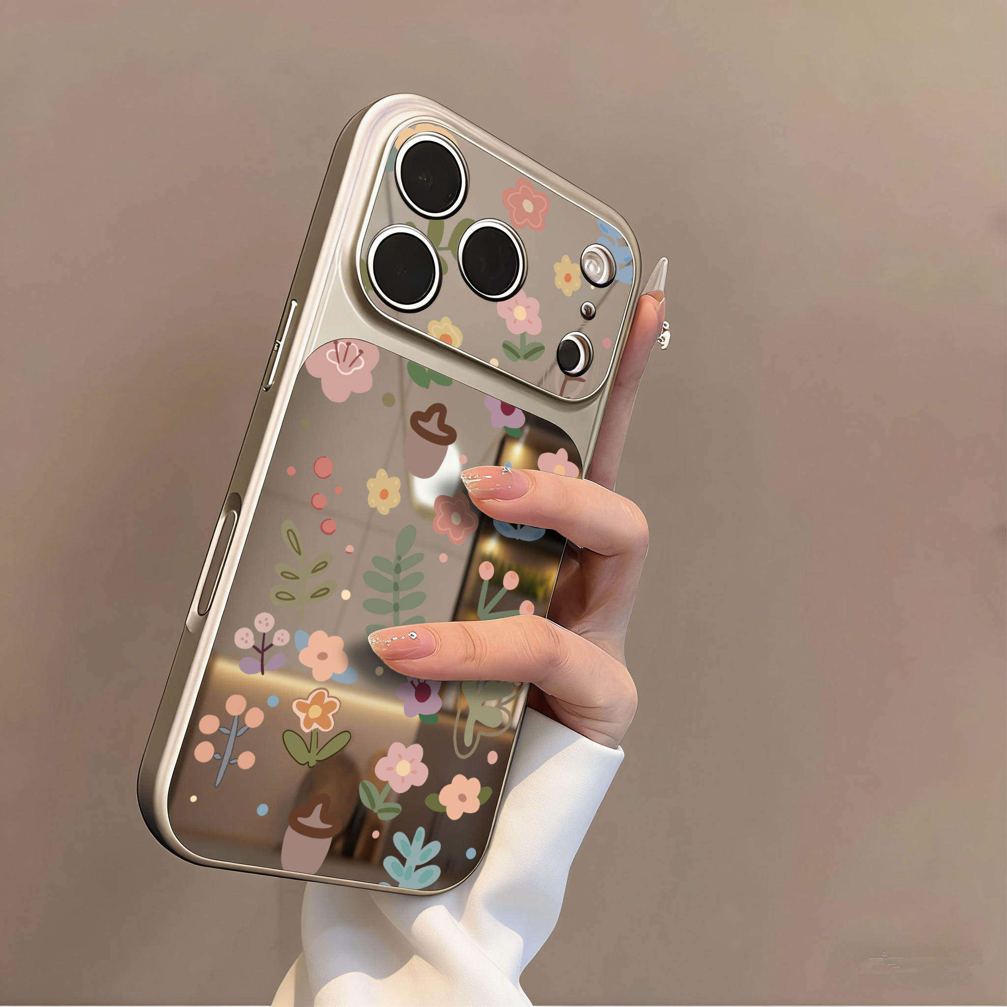 栗子碎花适用苹果17promax手机壳iPhone16Pro新款