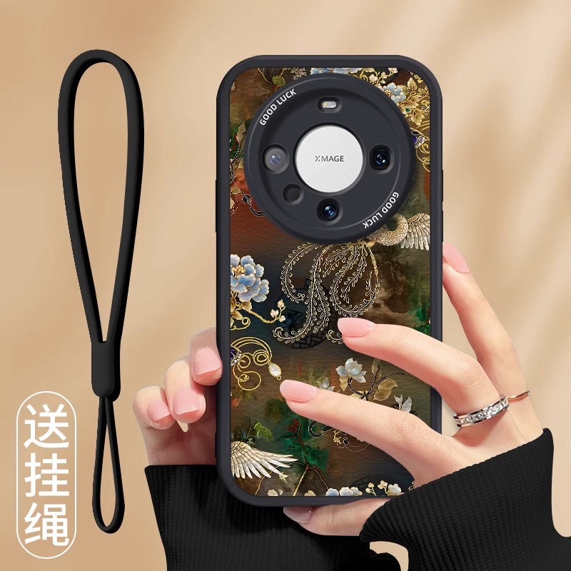 适用华为mate硅胶锦簇花凤凰