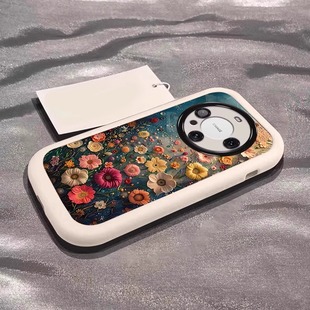 艺术花海适用华为mate60pro手机壳新款 pura70pro高级感p60复古5040女 mate50pro保护套m60全包气囊防摔m40个性