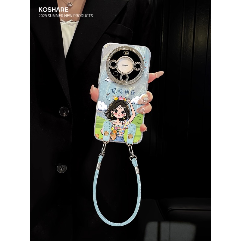 适用华为mate硅胶保持快乐女孩