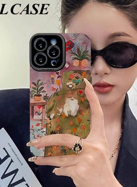 硅胶适用苹果油画沙发猫咪时尚