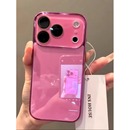 玫粉色适用苹果17promax手机壳新款 Air镜头全包15PM防摔14保护套 高级感玻璃外壳带镜头膜iphone16Pro电镀女款