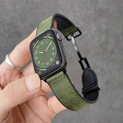 【疯马真皮】iwatch折叠手表带