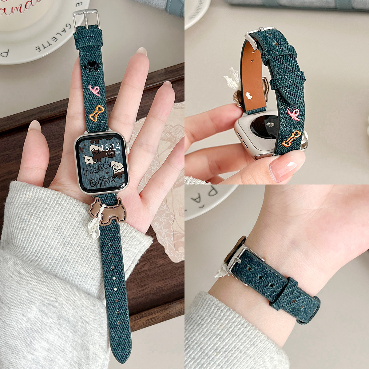 适用vivowatchgt2手表带牛仔vivo watch gt2手表链watch5智能手环3代女士腕带iqoowatchgt高颜值iqoo秋冬女款,智能设备,智能手表手环表带/腕带,淘宝优惠券,粉丝福利购,淘宝优惠卷