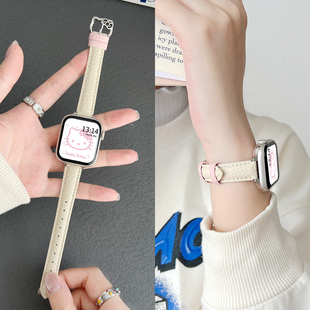 适用小米手环9pro手表带秋冬新款 真皮8por高级感专用手腕带红米watch6女生手表链redmiwatch5高颜值创意4电子