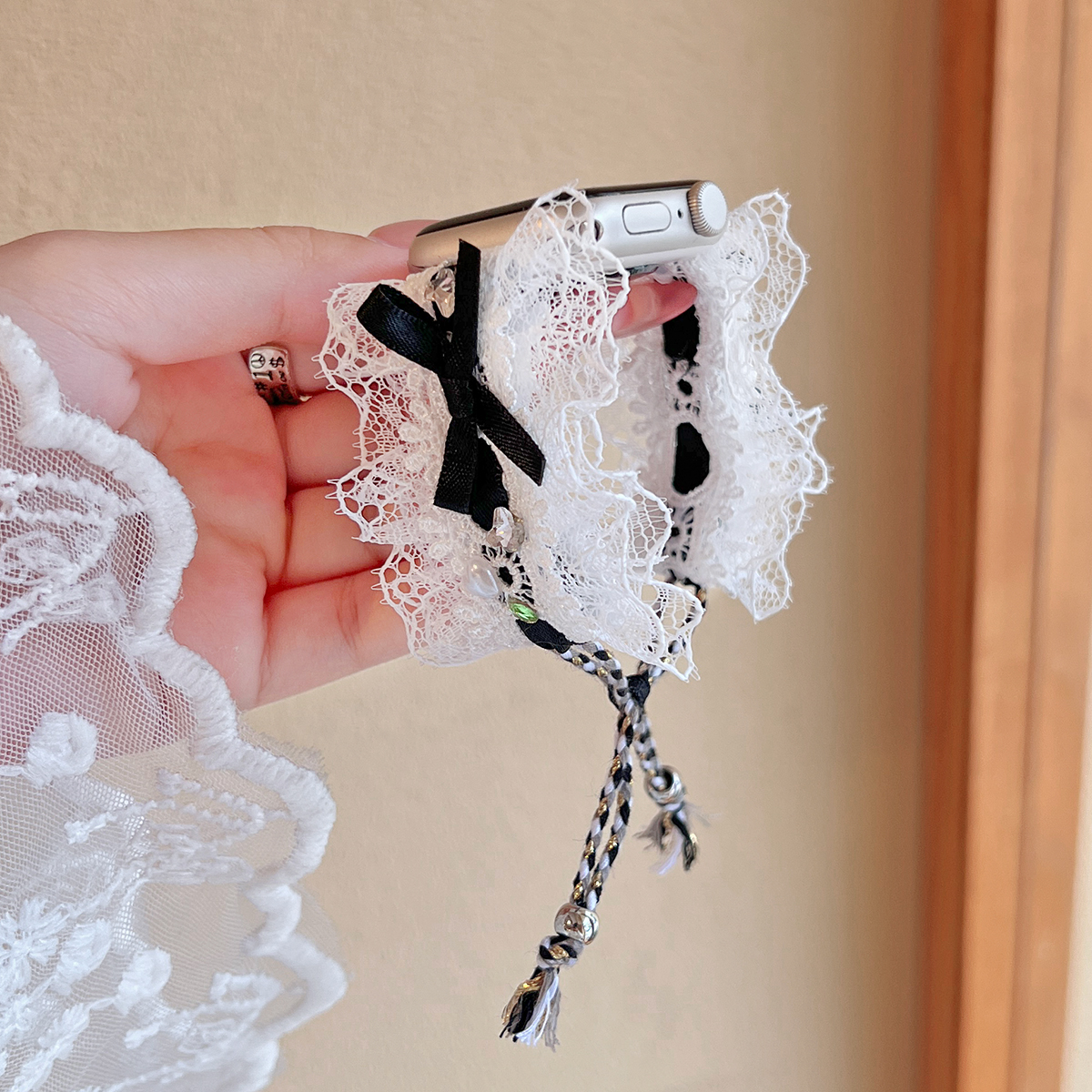 学长家新款蕾丝拉绳表带创意女生